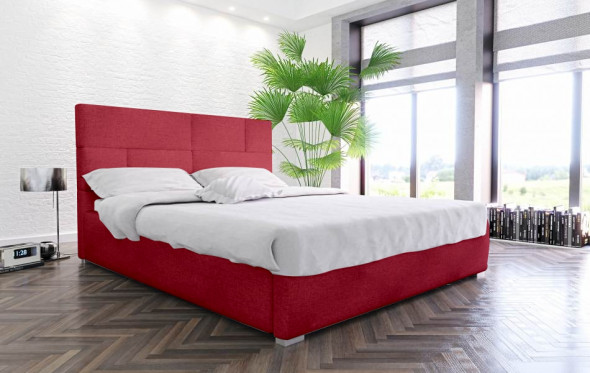 Łóżko PECOS 140x200 czerwone z pojemnikiem