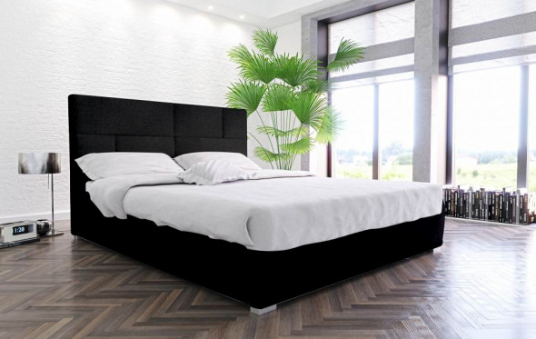 Łóżko PECOS 160x200 czarne z pojemnikiem