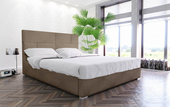 Łóżko PECOS 160x200 jasno brązowe z pojemnikiem