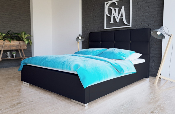 Łóżko SKEENA 120x200 czarne z pojemnikiem
