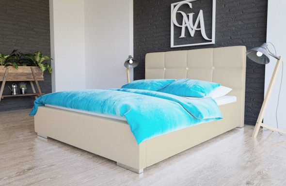 Łóżko SKEENA 120x200 kremowe z pojemnikiem