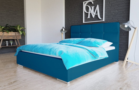 Łóżko SKEENA 120x200 niebieskie z pojemnikiem