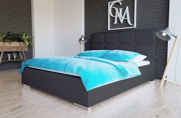 Łóżko SKEENA 140x200 ciemno szare z pojemnikiem