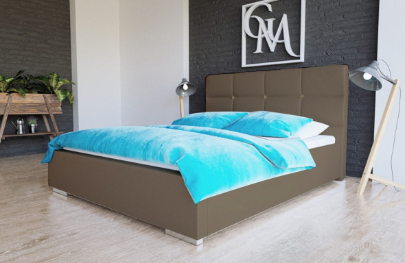 Łóżko SKEENA 140x200 jasno brązowe z pojemnikiem