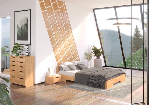 Łóżko SPECTRUM niskie bukowe 180x200