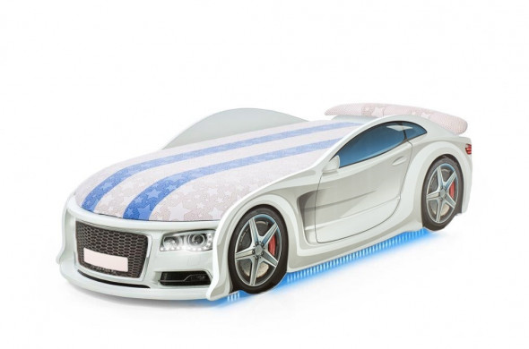 Łóżko UNO A6 183x76 białe samochód