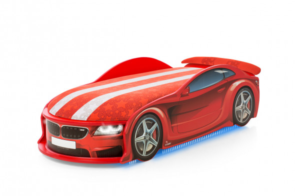 Łóżko UNO BETA 183X76 czerwone samochód