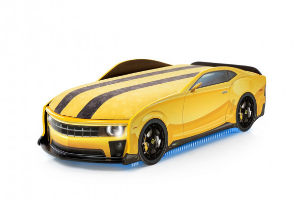 Łóżko UNO GOLDEN 179X76 żółte samochód