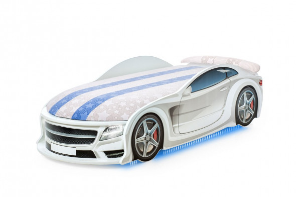 Łóżko UNO STAR 183X76 białe samochód