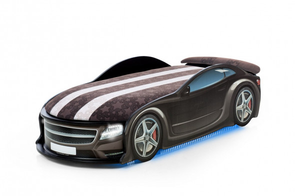 Łóżko UNO STAR 183X76 czarne samochód