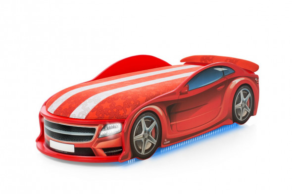 Łóżko UNO STAR 183X76 czerwone samochód