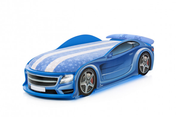 Łóżko UNO STAR 183X76 niebieskie samochód