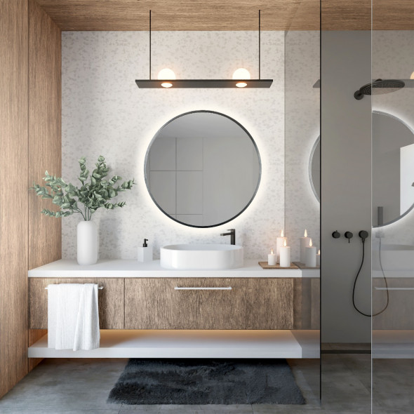 Lustro łazienkowe ZIRCON METALIC 60 z oświetleniem LED