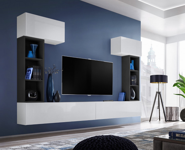 Meblościanka BLOX II biała/czarna