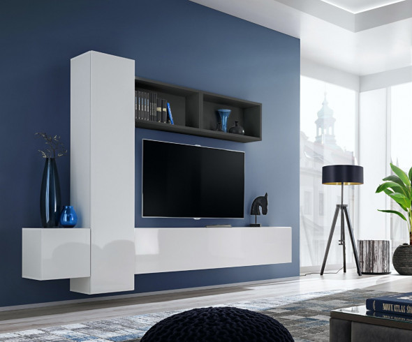 Meblościanka BLOX XIII biała/czarna