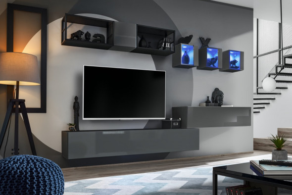 Meblościanka SWITCH MET III grafitowa