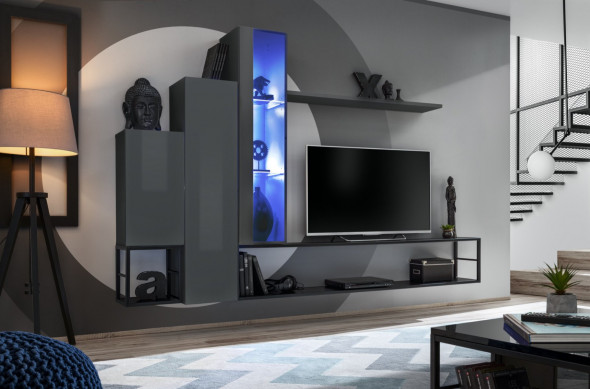 Meblościanka SWITCH MET VIII grafitowa