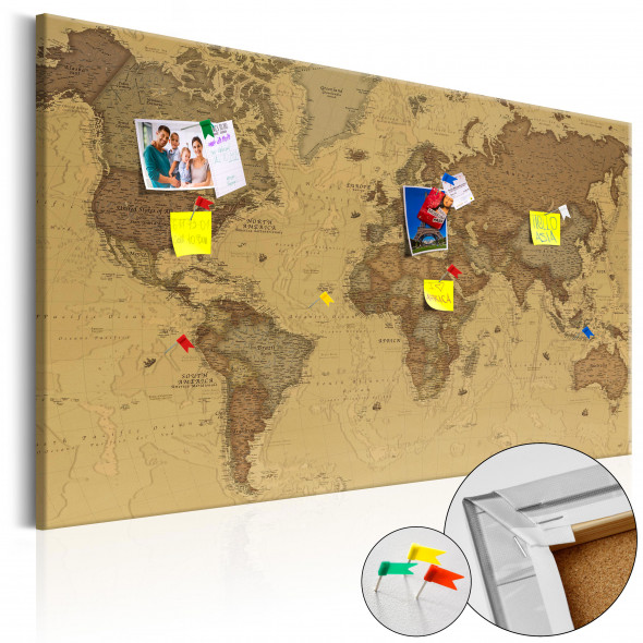 Obraz na korku - Starożytna mapa świata [Mapa korkowa]