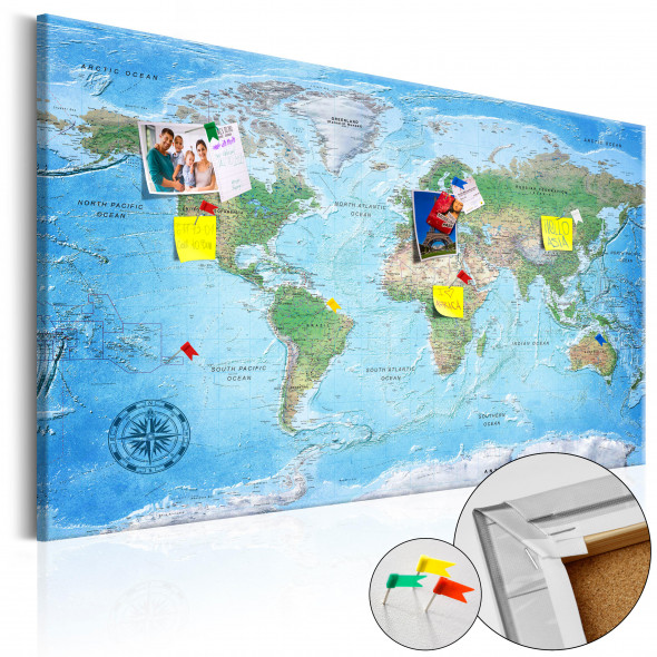 Obraz na korku - Tradycyjna kartografia [Mapa korkowa]