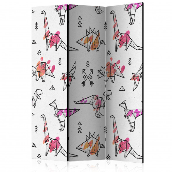 Parawan 3-częściowy - Dinozaury origami [Room Dividers]