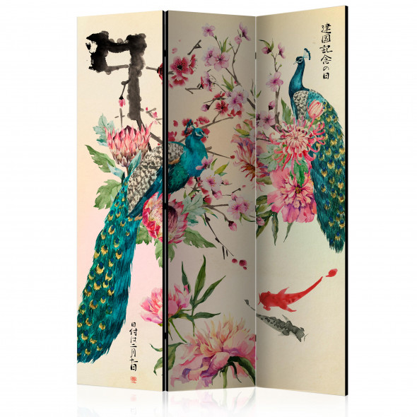 Parawan 3-częściowy - Pawia miłość [Room Dividers]