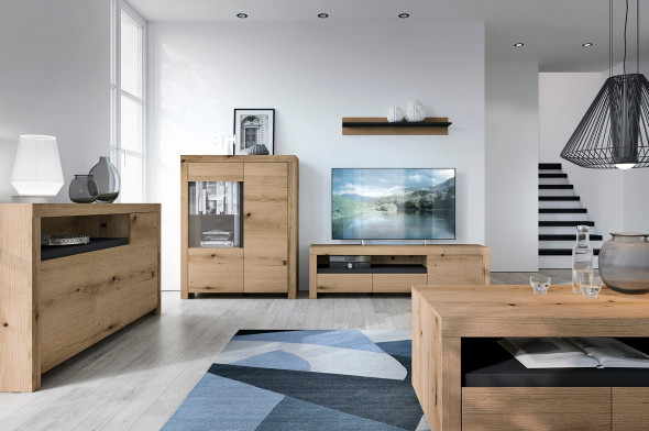 Półka MAJOTTA dąb evoke/grafit