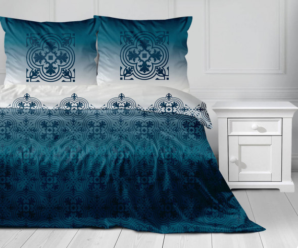 Pościel Bawełniana 140X200 Gwiaździsta Noc granatowa