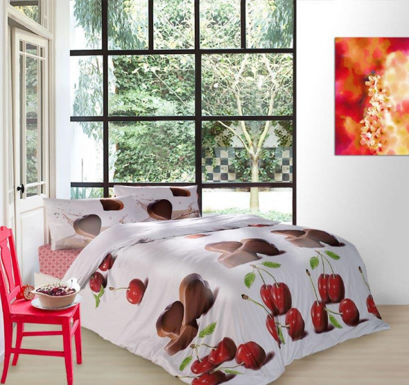 Pościel satynowa VALENTINI CZEKOLADA 220x200