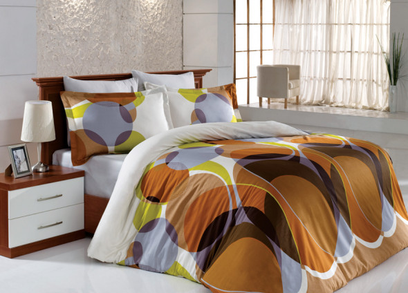 Pościel satynowa VALENTINI DEKOR KAWA 160x200