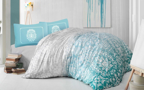 Pościel satynowa VALENTINI VIZION TURKUS 220x200