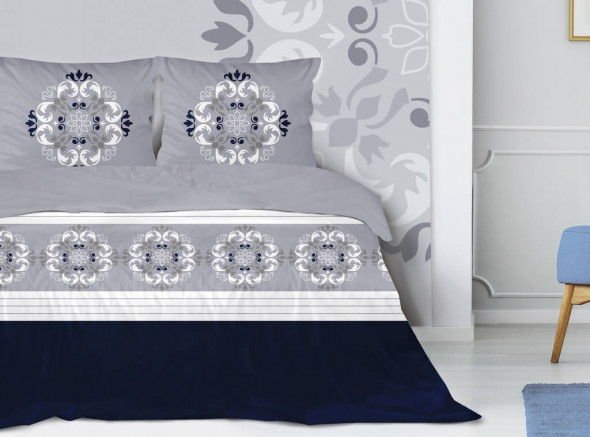 Pościel Satynowa XQ 220X200 ELLE szara/biała