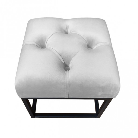 Pufa CHARLIE MG VELVET jasnoszara