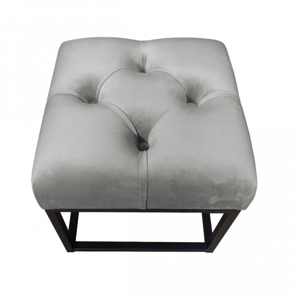 Pufa CHARLIE MG VELVET szara