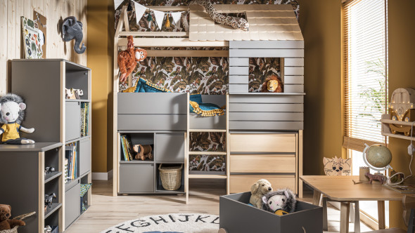 Regał dziecięcy FUNFLEX NISKI WĄSKI biały