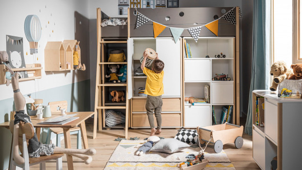 Regał dziecięcy FUNFLEX WYSOKI FRONTY BRZOZA biały/brzoza