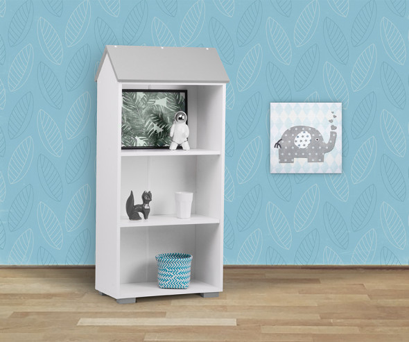 Regał PABIS 2 biały/szary