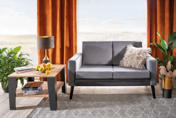 Sofa DARLA VELVET szara dwuosobowa