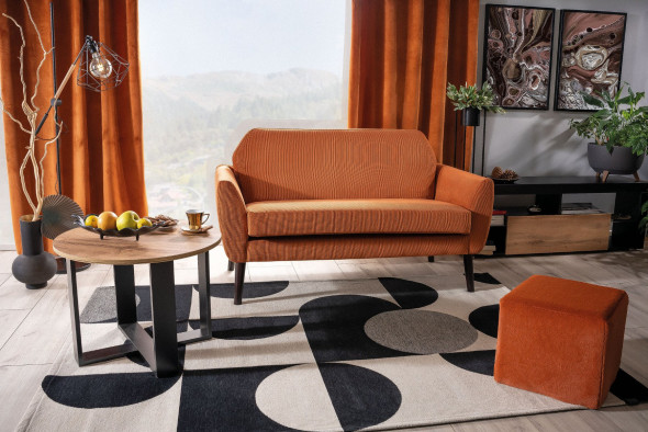 Sofa MENA SZTRUKS cynamonowa dwuosobowa