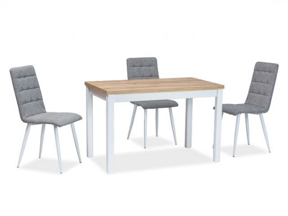 Stół ADAM 120x68 dąb złoty craft/biały mat