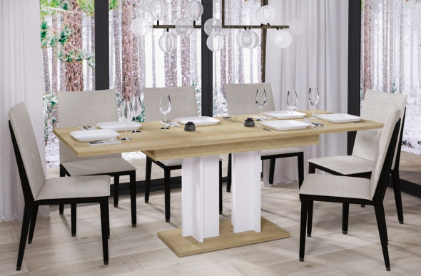 Stół AURORA 130(170)x80 dąb riviera rozkładany