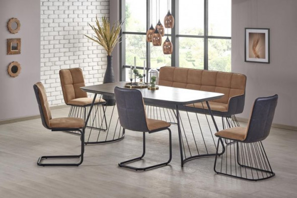 Stół BOSTON 180x90 bazaltowy/czarny