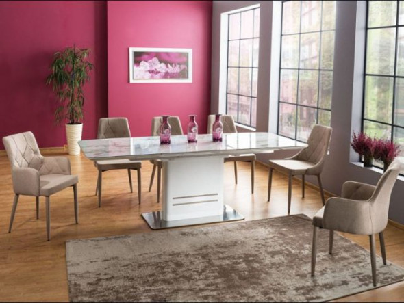 Stół CARTIER CERAMIC 160(210)x90 biały rozkładany