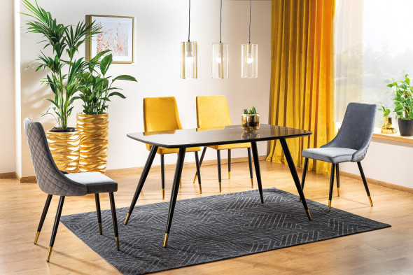 Stół CYRYL I 140x80 czarny/złoty