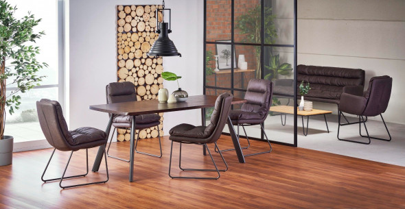 Stół FIRMINO 180x90 ciemny orzech/grafitowy