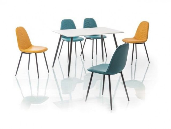 Stół FLORO 120x80 biały/czarny