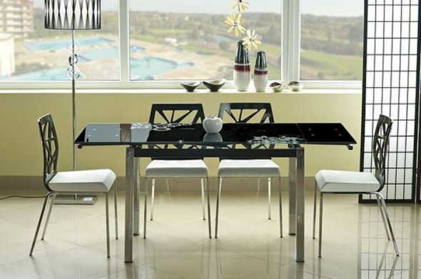 Stół GD-017 110(170)x74 czarny rozkładany