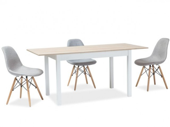 Stół HORACY 100(140)x60 dąb sonoma/biały rozkładany