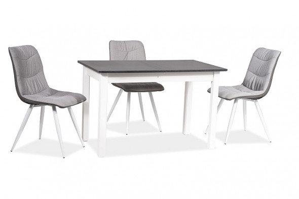 Stół HORACY 125(170)x75 antracyt/biały mat rozkładany