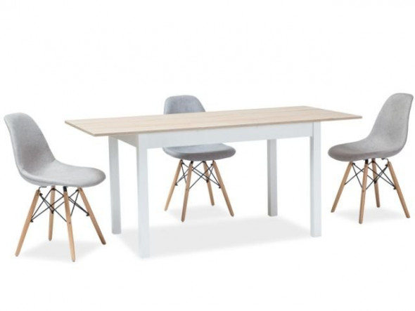 Stół HORACY 125(170)x75 dąb sonoma/biały rozkładany