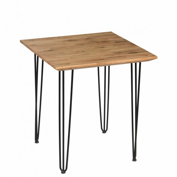 Stół IRON OAK RUSTIK 40 70x70xh75 dąb/czarny